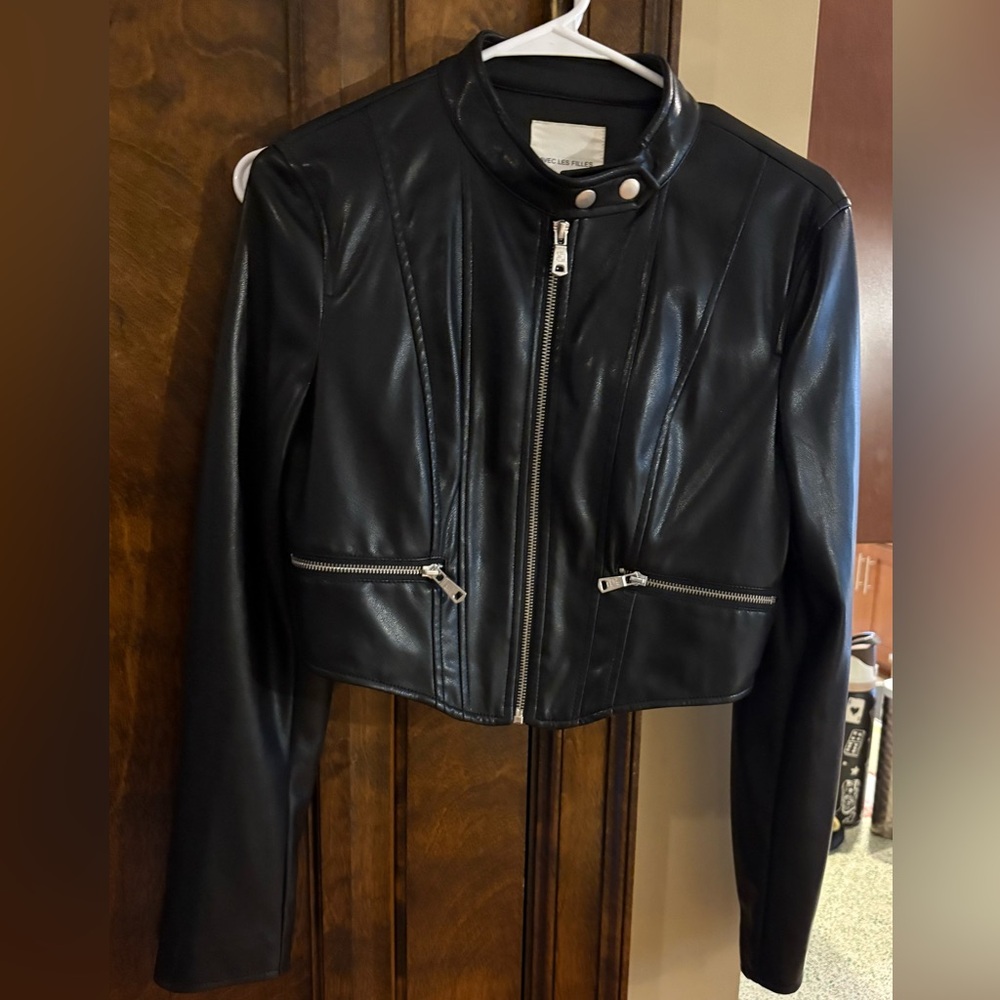 Avec Les Filles cropped moto jacket SZ small